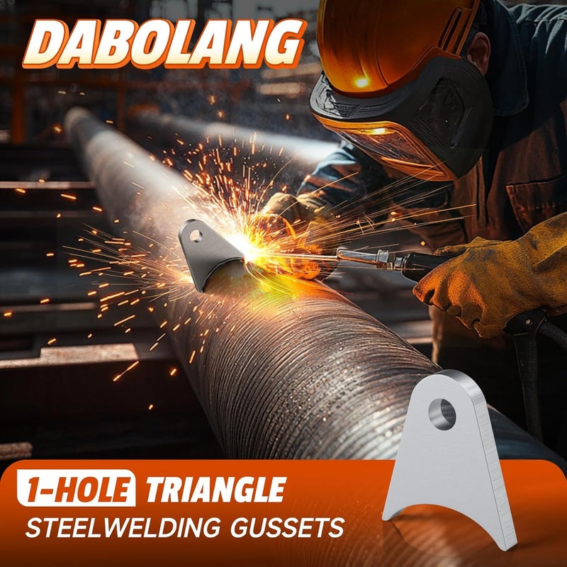 Dabolang 2 Pcs Weld on Tabs with 1/2" Holes,Steel Gussets Weld On,Universal Weld on Shock Mount,Weld on Lights Tabs,Weld on Tabs Axle Bracket,Radius Chassis Weld Tabs for Weld On- 1/5" Thick - Image 5